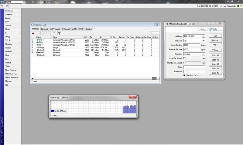 teste nanobridge m5 em tcp