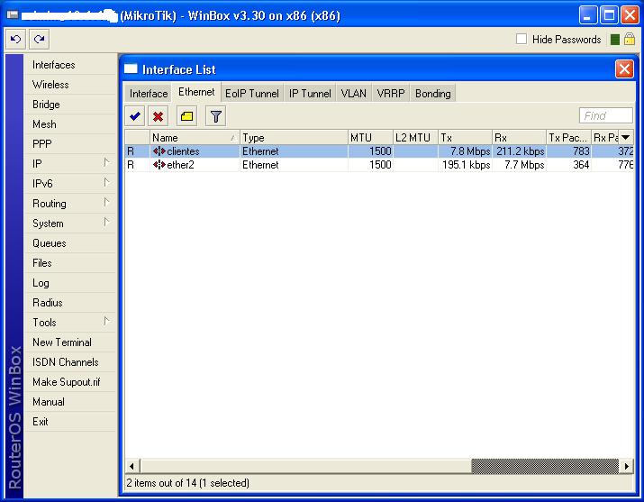 Mikrotik PC, Tráfego Total