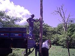 colocando os postes para...