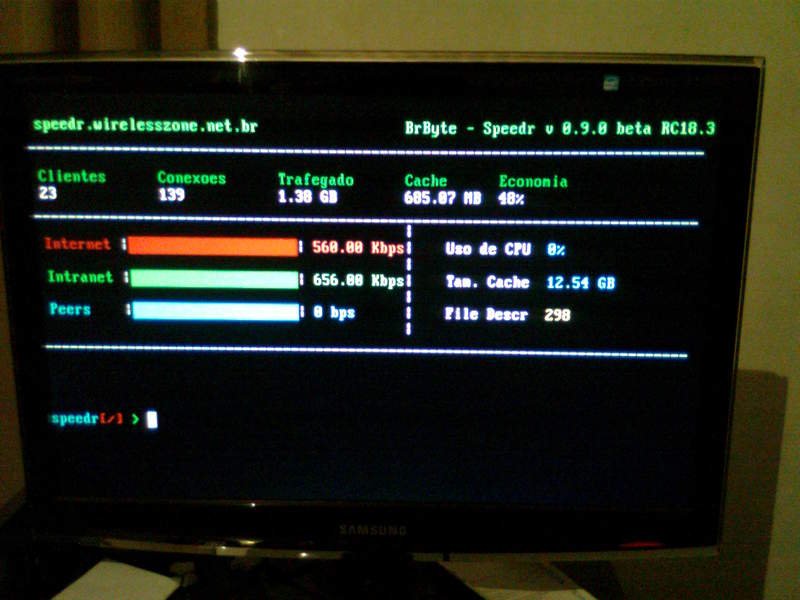 Tela de status no server do speedr