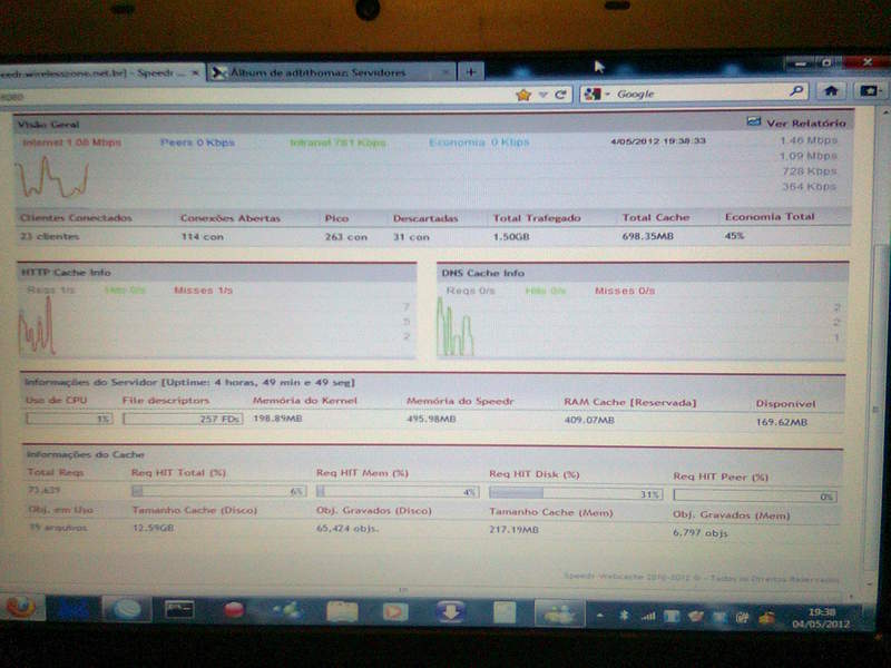 Tela de status no server do speedr