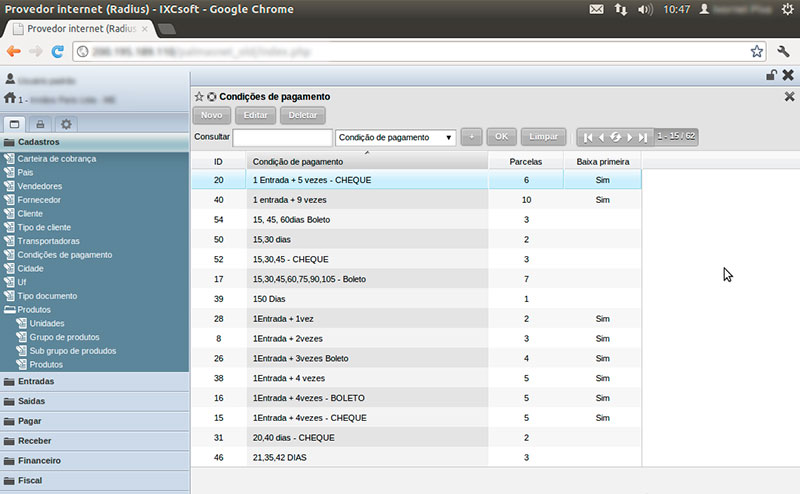 condicoes pagamento g