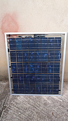 Este foi o segundo painel solar que faço, esta dando 3,5a por 23v