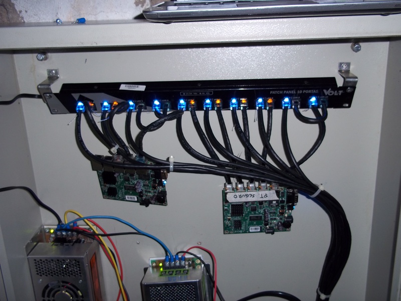 Patch Panel Volt, Fonte No-Break CCN 3AH, Fonte No-Break Volt 7AH, RB 450G para AP's, RB 450G para trânsito do Link nos APC 5M.