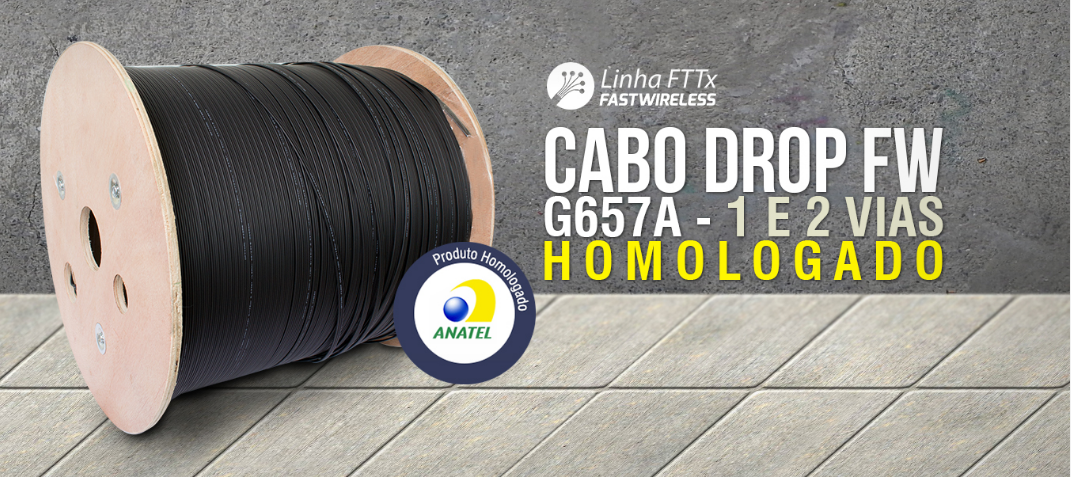 CABO DROP LOW FRICTION G657A FASTWIRELESS - FIBRA OPTICA