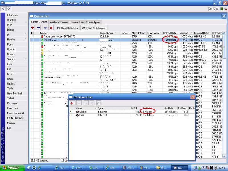 Proxy Full com Linux ... 2Mb Full de Entrada e 5,7 Mb pros clientes !