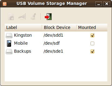 usbmanager unselected list