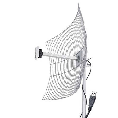 ANTENA AQUÁRIO 2,4GHZ PARÁBOLA GRADE USB 25 DBI - USB-2510