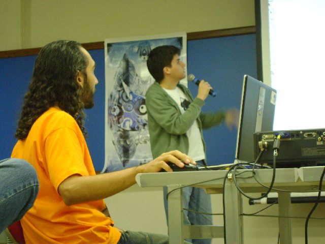 Aurium e Juca na palestra "Inkscape para programadores"