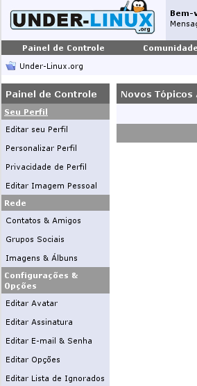 Painel de Controle do Under-Linux.