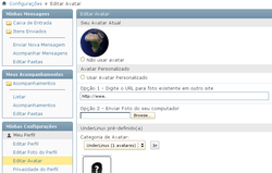 Opção de configuração de...